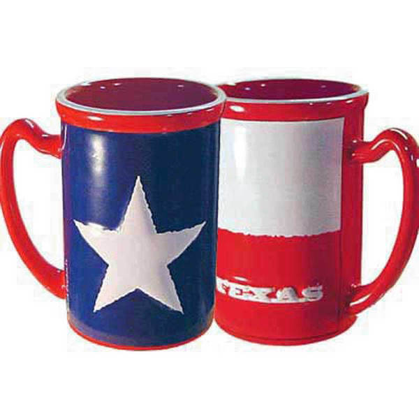 TX FLAG EMBOSSED MUG